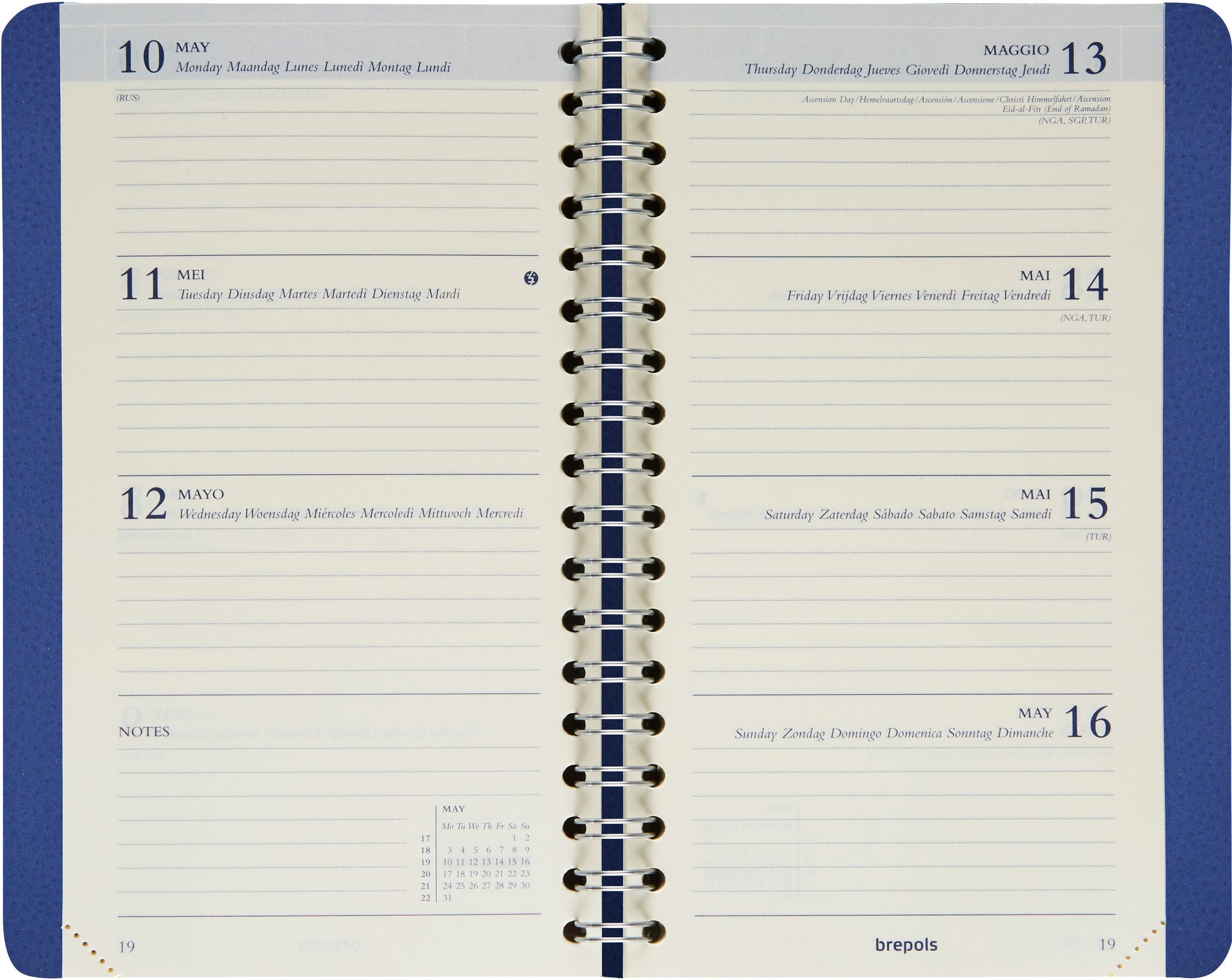 BREPOLS Agenda Interplan Calvi 2025 0.736.6870 1W/2S blau 9x16cm