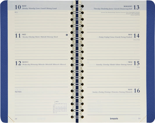 BREPOLS Agenda Interplan Calvi 2025 0.736.6870 1W/2S blau 9x16cm