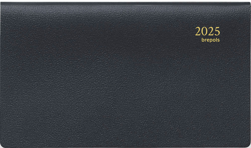 BREPOLS Agenda Omniplan Genova 2025 0.738.2051 1W/2S schwarz 9x16cm