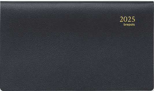 BREPOLS Agenda Omniplan Genova 2025 0.738.2051 1W/2S schwarz 9x16cm