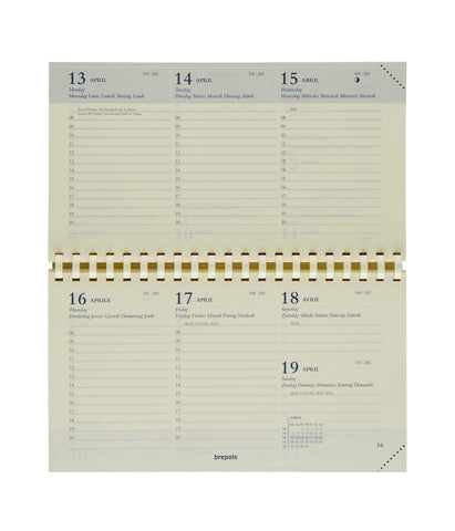 BREPOLS Agenda Omniplan Ersatz 2025 0.738.9900 1W/2S chamois 9x16cm