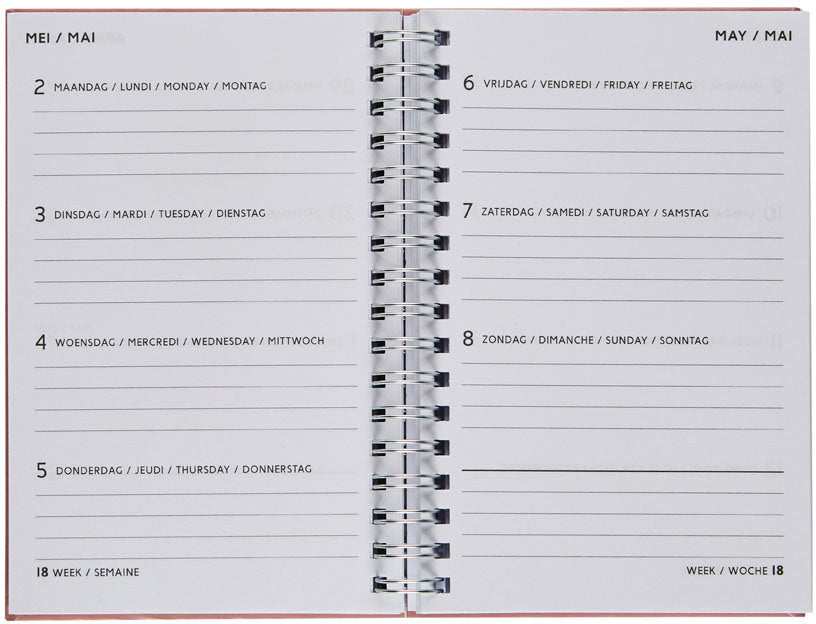 BREPOLS Agenda Blossom 2025 0.767.0755 1W/2S ass. 10x15cm