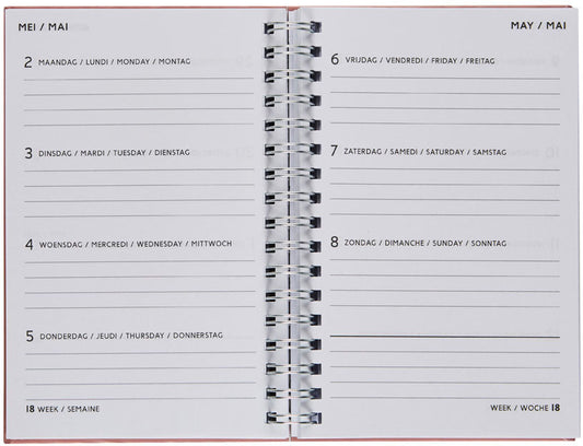 BREPOLS Agenda Blossom 2025 0.767.0755 1W/2S ass. 10x15cm