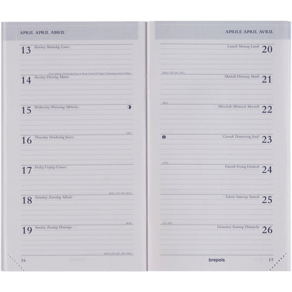 BREPOLS Agenda Breplan 774 Seta 2025 0.774.2121 1W/1S ass. 9x16cm