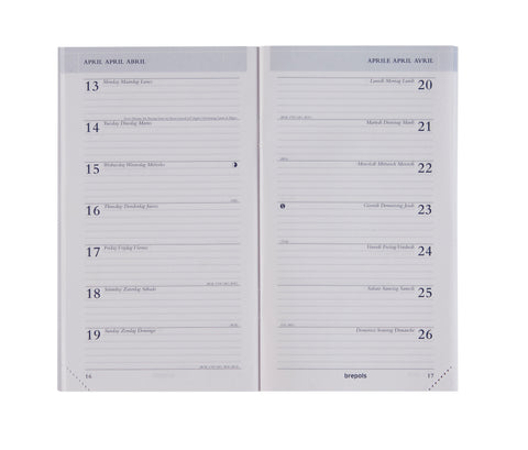 BREPOLS Agenda Breplan Ersatz 2025 0.774.9900 1W/1S weiss 9x16cm