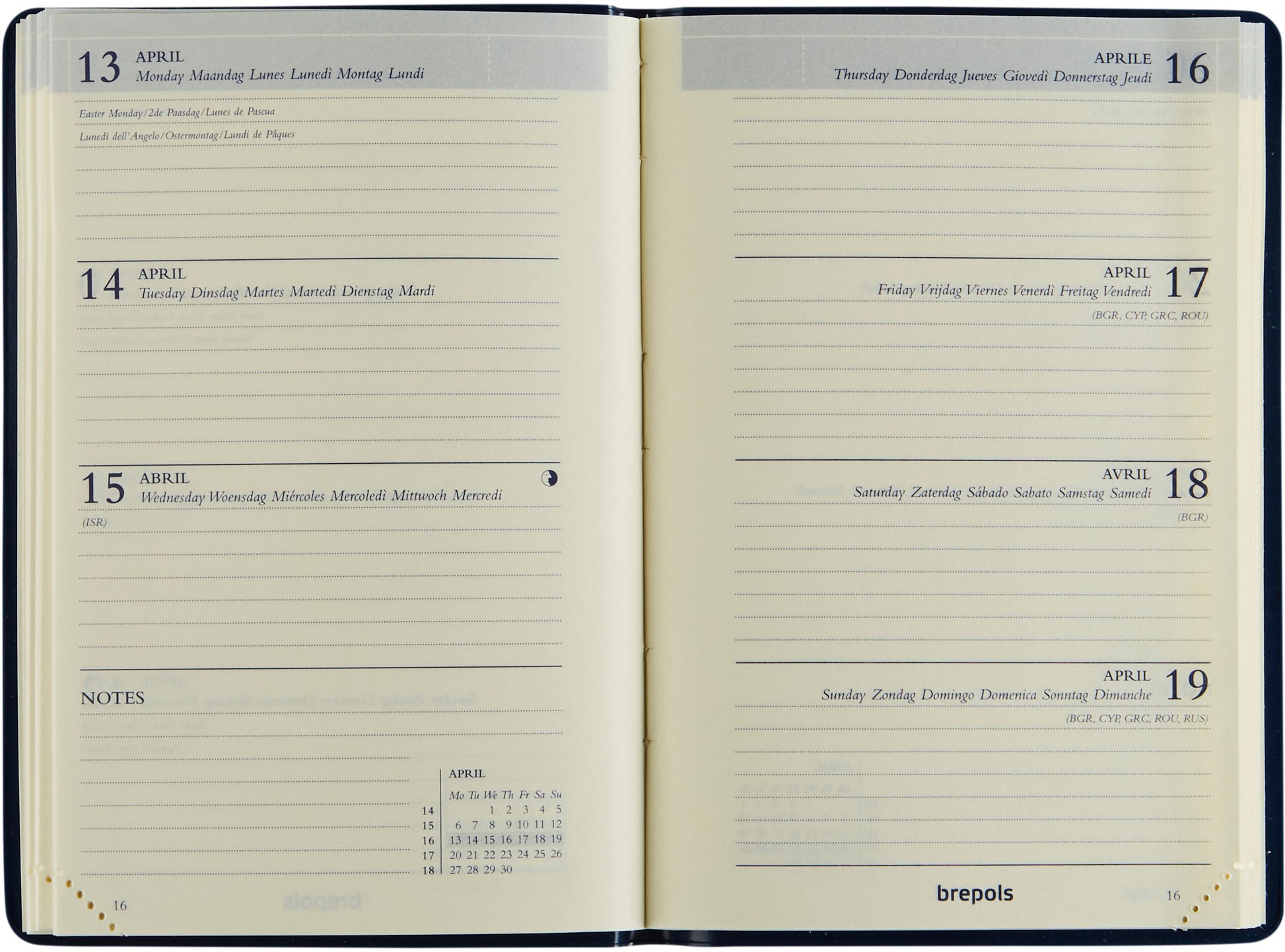 BREPOLS Agenda Delta Trop.Flowers 2025 0.834.0765 1W/2S ass. 8.1x12cm