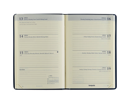 BREPOLS Agenda Delta 834 Seta 2025 0.834.2120 1W/2S schwarz 8.1x12.5cm