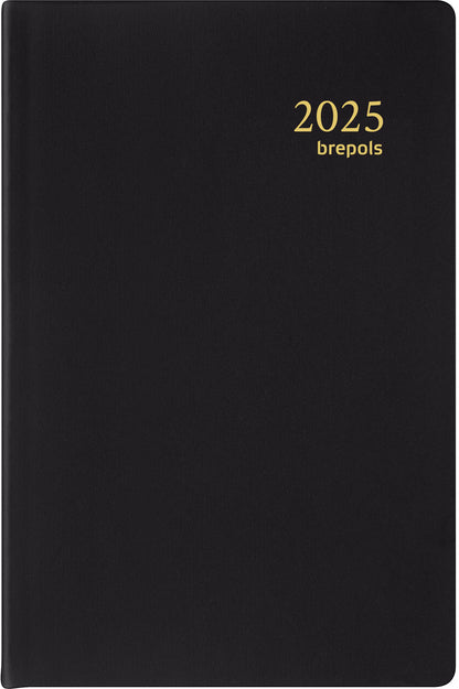 BREPOLS Agenda Delta 834 Seta 2025 0.834.2120 1W/2S schwarz 8.1x12.5cm