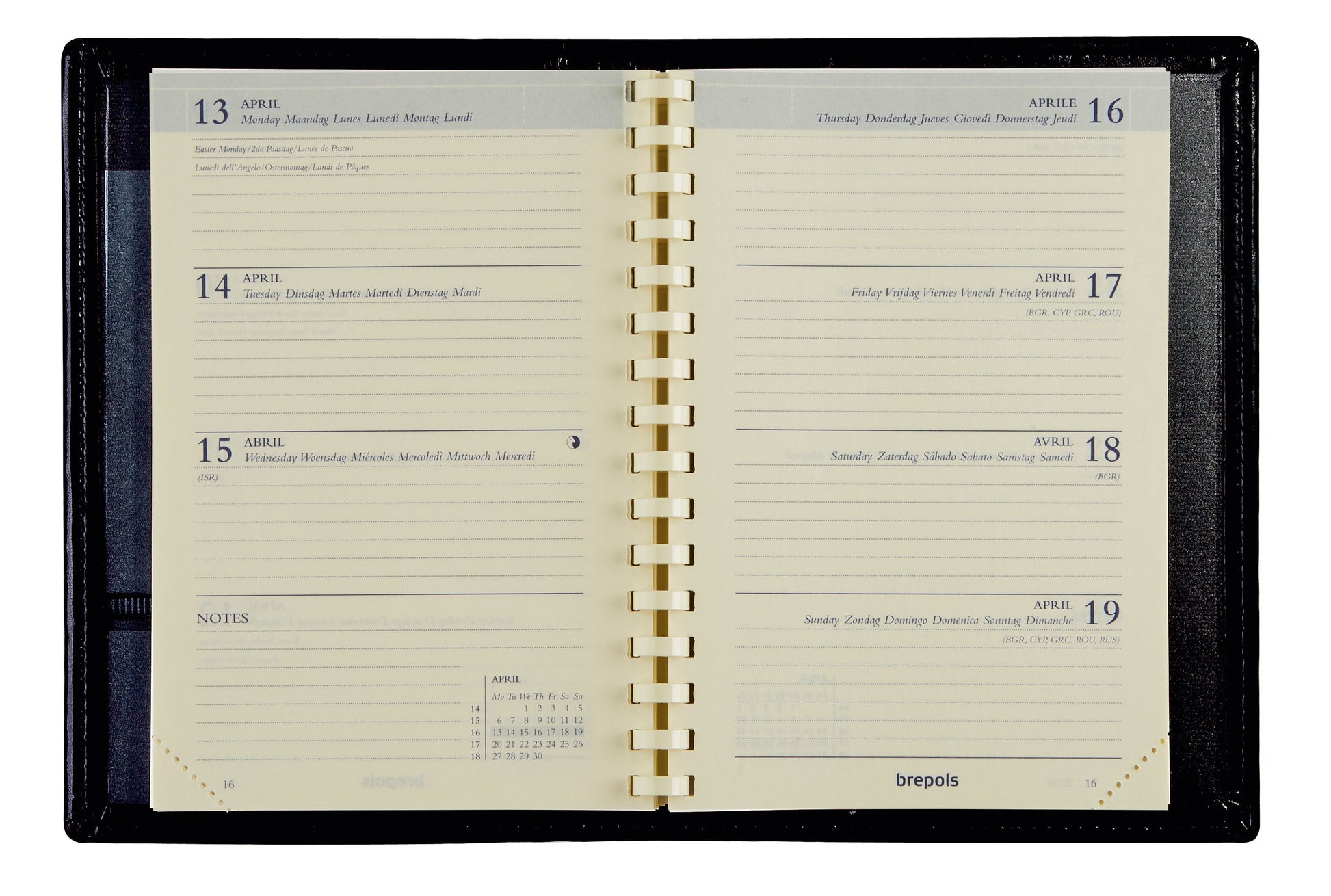 BREPOLS Agenda Delta Kul.Palermo 2025 0.834.3302 1W/2S schwarz 8.1x12cm