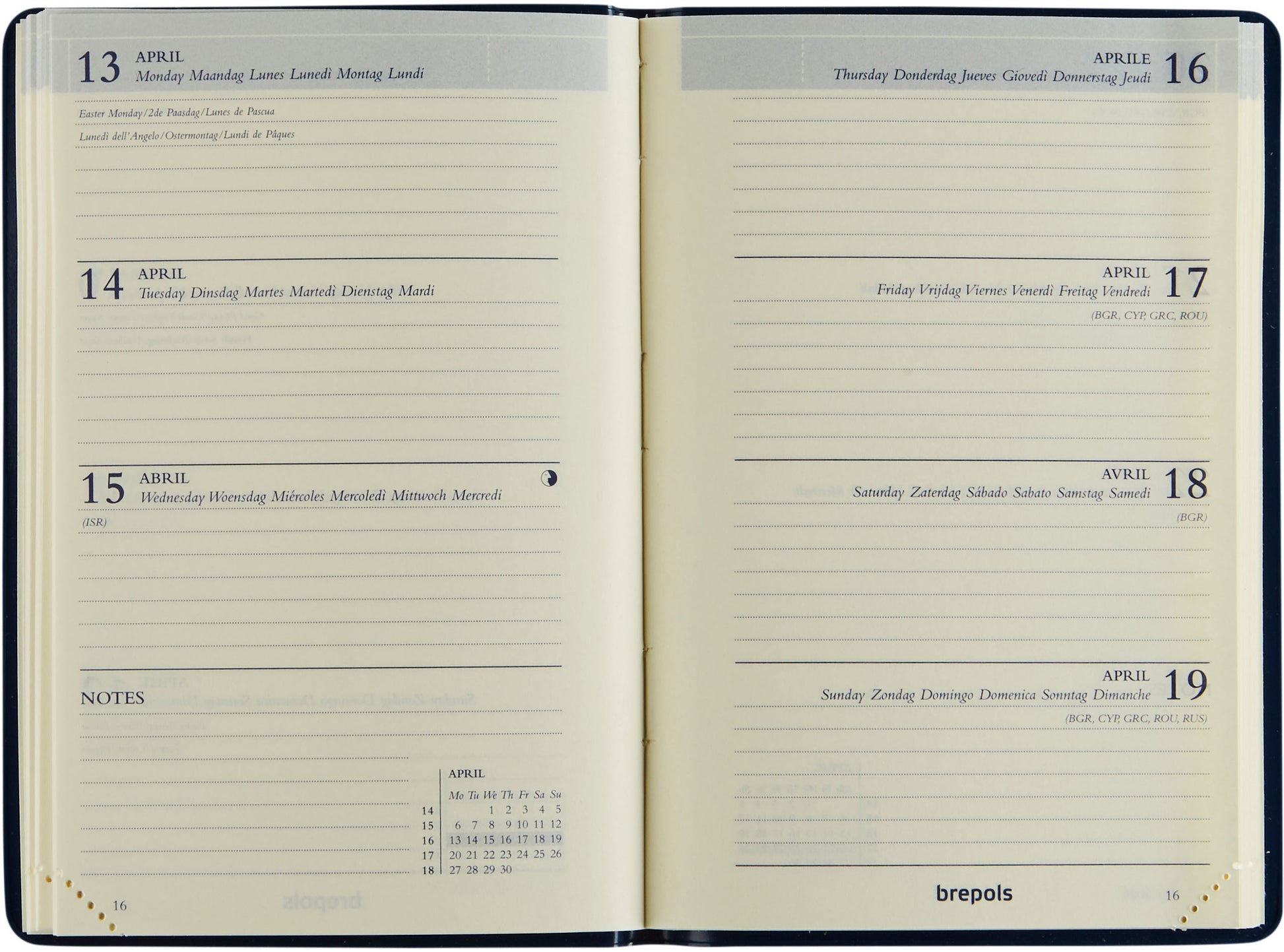 BREPOLS Agenda Delta Lucca 2025 0.834.3395 1W/2S ass. 8.1x12cm