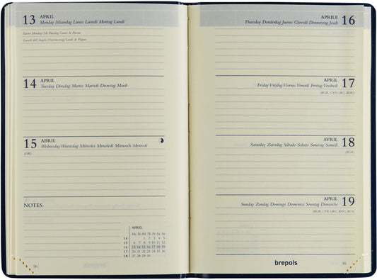 BREPOLS Agenda Delta Lucca 2025 0.834.3395 1W/2S ass. 8.1x12cm