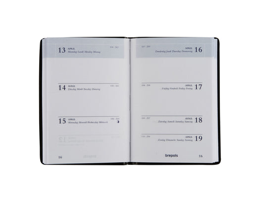 BREPOLS Agenda Armada 931 Seta 2025 0.931.2120 1W/2S schwarz 6.8x10.2cm