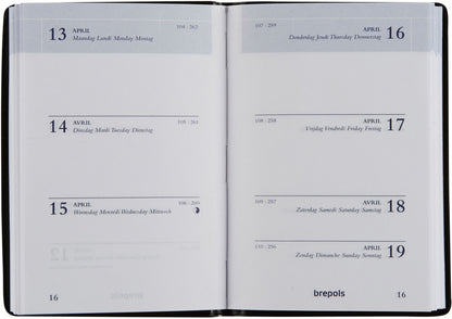 BREPOLS Agenda Armada Lucca 2025 0.931.3395 1W/2S ass. 6.8x10.2cm