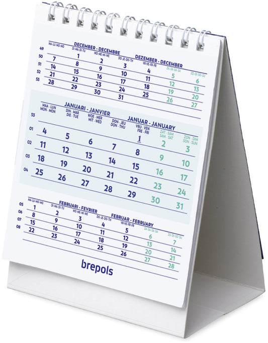 BREPOLS Tischkalender hoch 2025 1.852.9900 3M/1S 10.5x13cm