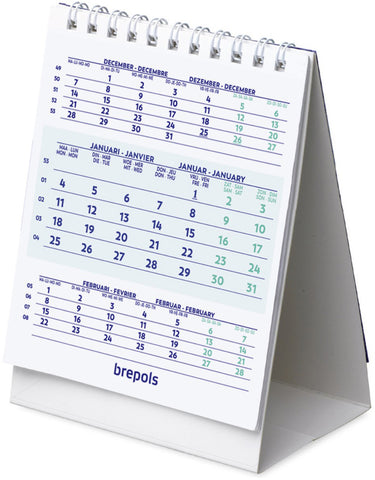 BREPOLS Tischkalender hoch 2025 1.852.9900 3M/1S 10.5x13cm