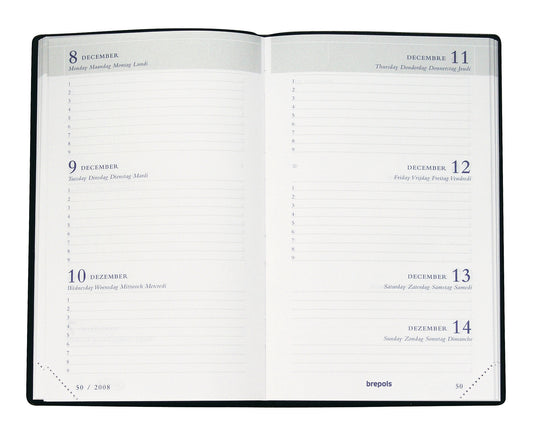 BREPOLS Schüleragenda Classic 25/26 2.037.0080 1W/2S 12M ass. ML 9x16cm