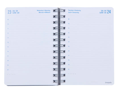 BREPOLS Schüleragenda Wire-O 25/26 2.140.4650 1T/1S 12M ass. ML 11.5x16.9cm