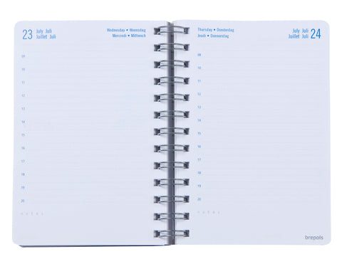 BREPOLS Schüleragenda Wire-O 25/26 2.140.4650 1T/1S 12M ass. ML 11.5x16.9cm