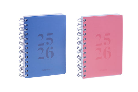 BREPOLS Schüleragenda Wire-O 25/26 2.140.4650 1T/1S 12M ass. ML 11.5x16.9cm