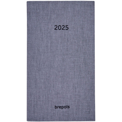 BREPOLS Agenda Notavision Dubl. 2025 75454550260 1W/2S grau ML 9x16cm