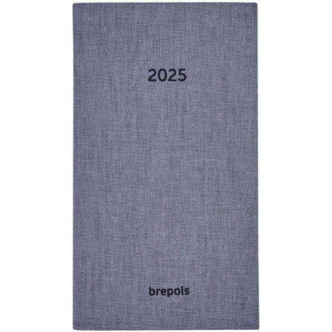 BREPOLS Agenda Notavision Dubl. 2025 75454550260 1W/2S grau ML 9x16cm