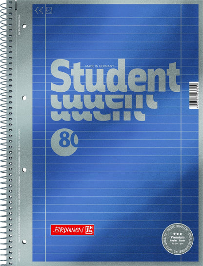 BRUNNEN Brunnen Collegeblock Premium 1067127 A4 liniert mit Rand 80 Blatt