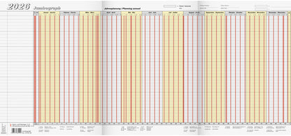 BRUNNEN Jahresplaner Jumbograph 2026 1070134006 DE/FR 64.7x29.7cm