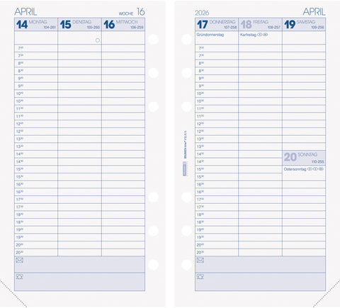 BRUNNEN Timer filius 2026 1074901006 1W/2S DE 9.3x17.2cm