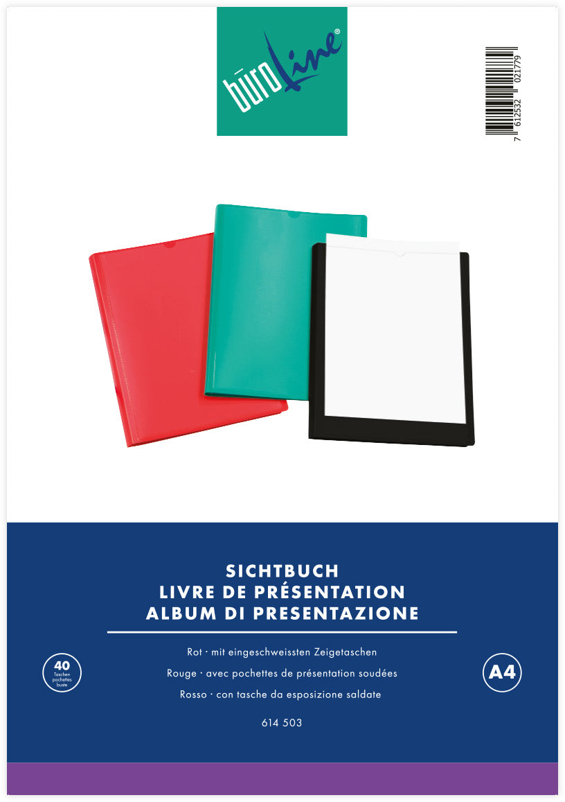 BÜROLINE Sichtbuch A4 094282-04 rot 40 Taschen