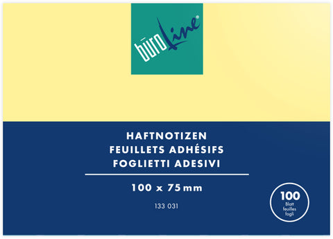 BÜROLINE Haftnotizen 100x75mm 133031 gelb 100 Blatt