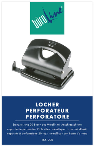 BÜROLINE Bürolocher 166900 schwarz 20 Blatt