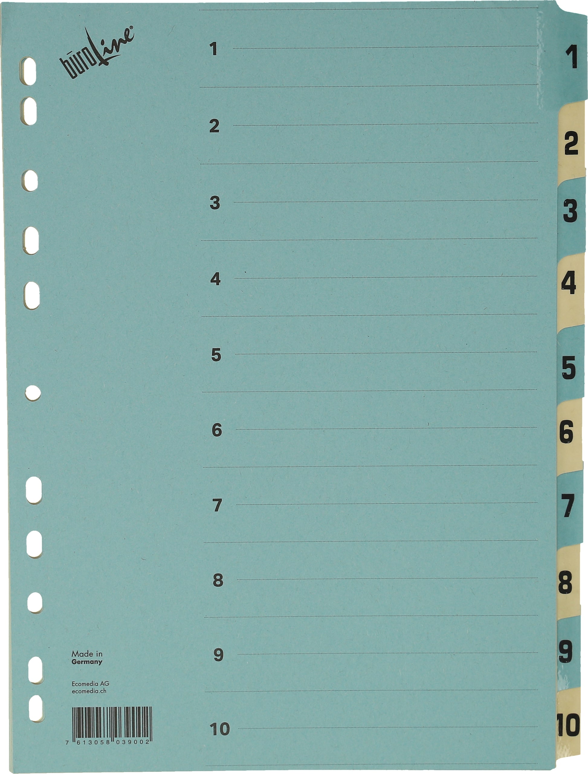 BÜROLINE Kartonregister A4 40548 blau/beige 1-10