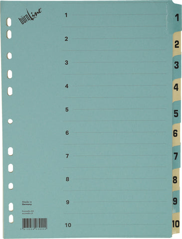BÜROLINE Kartonregister A4 40548 blau/beige 1-10