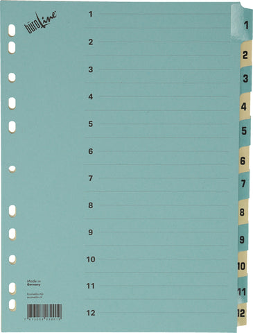 BÜROLINE Kartonregister A4 40550 blau/beige 1-12