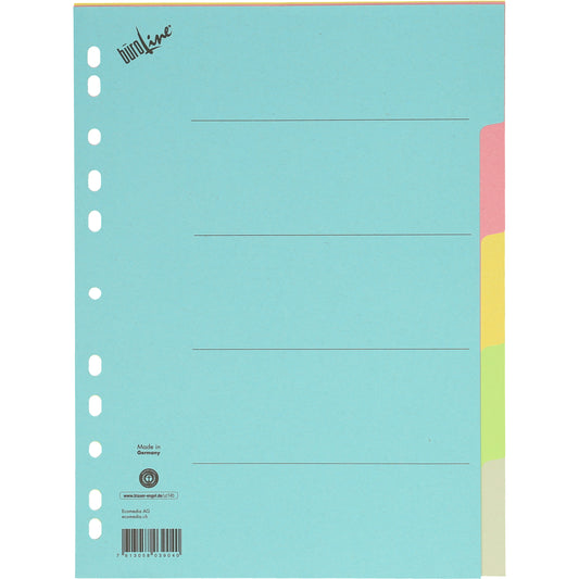 BÜROLINE Kartonregister A4 40576 bunt 5-teilig