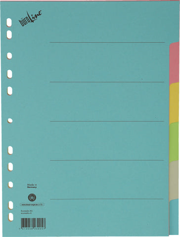 BÜROLINE Kartonregister A4 40578 bunt 6-teilig