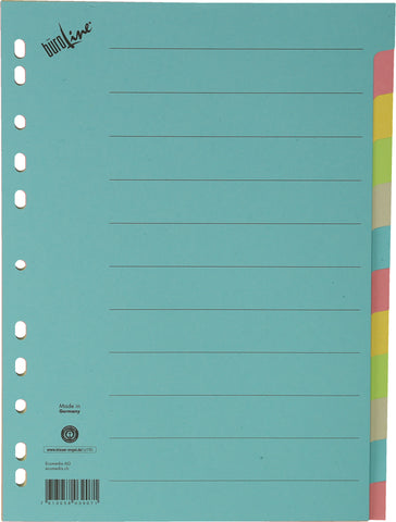 BÜROLINE Kartonregister A4 40582 bunt 12-teilig