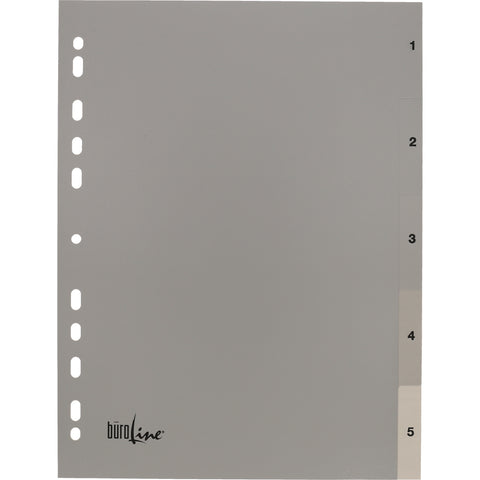 BÜROLINE Register PP A4 40932 grau 1-5