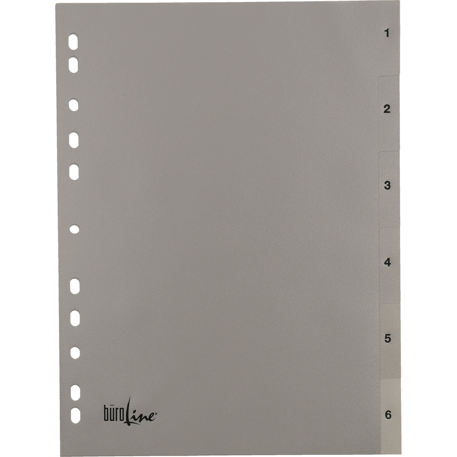 BÜROLINE Register PP A4 40934 grau 1-6