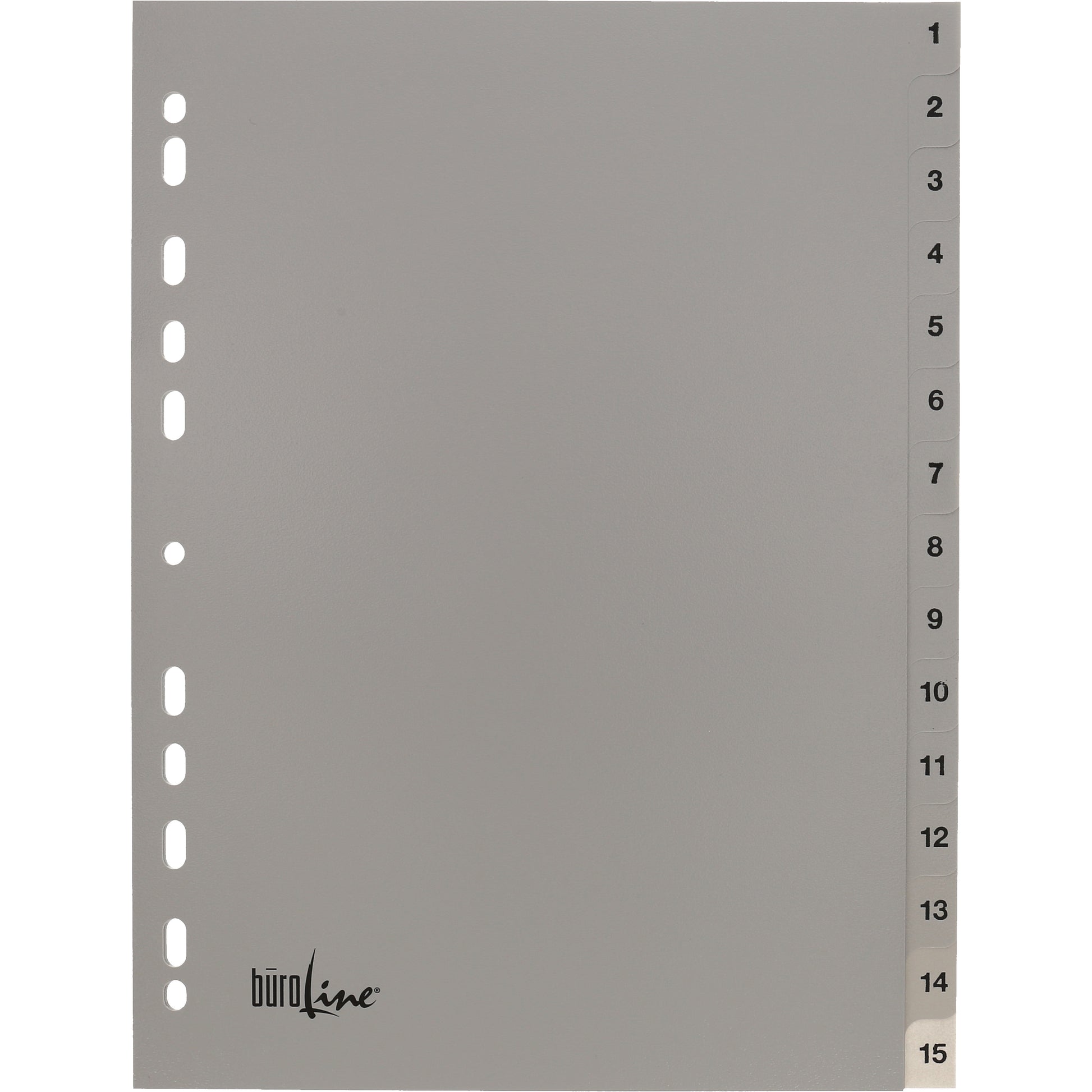BÜROLINE Register PP A4 40940 grau 1-15