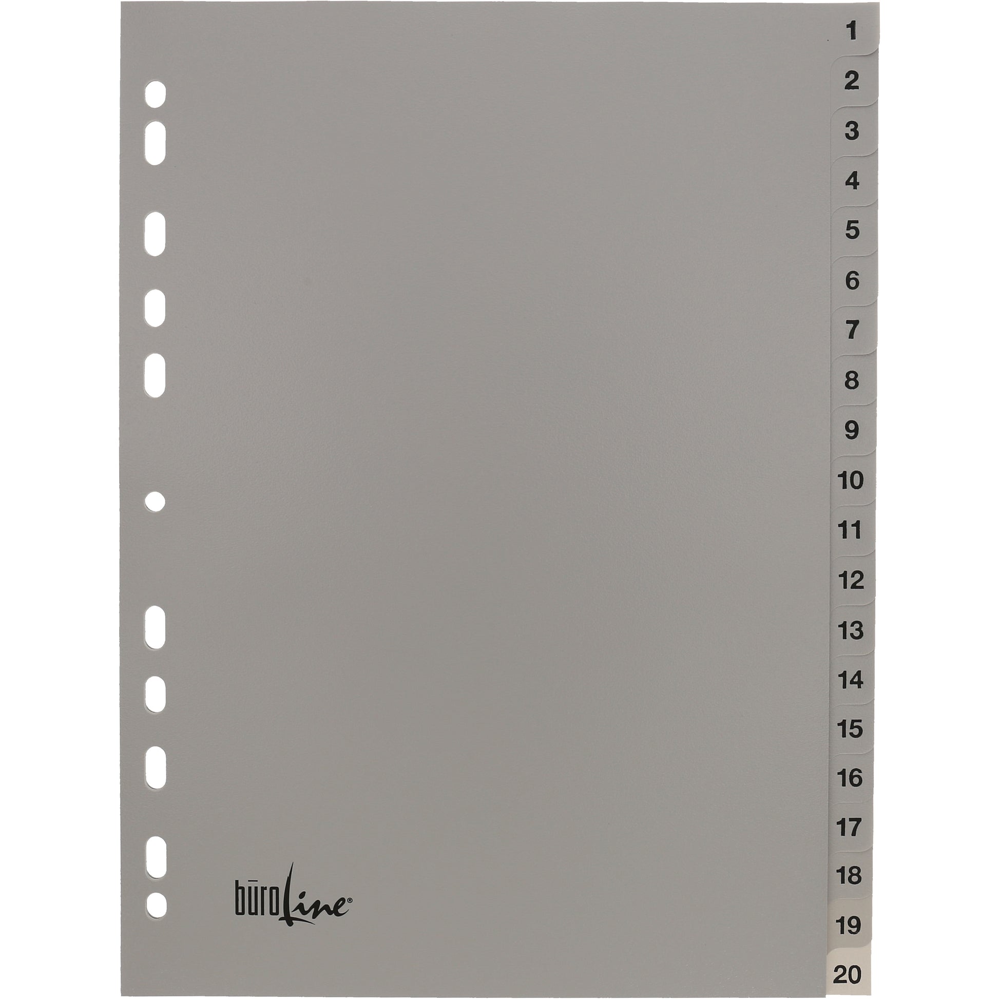 BÜROLINE Register PP A4 40942 grau 1-20