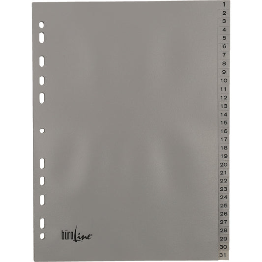 BÜROLINE Register PP A4 40945 grau 1-31