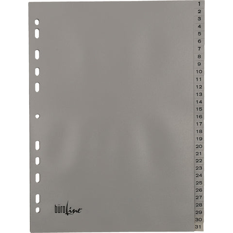 BÜROLINE Register PP A4 40945 grau 1-31