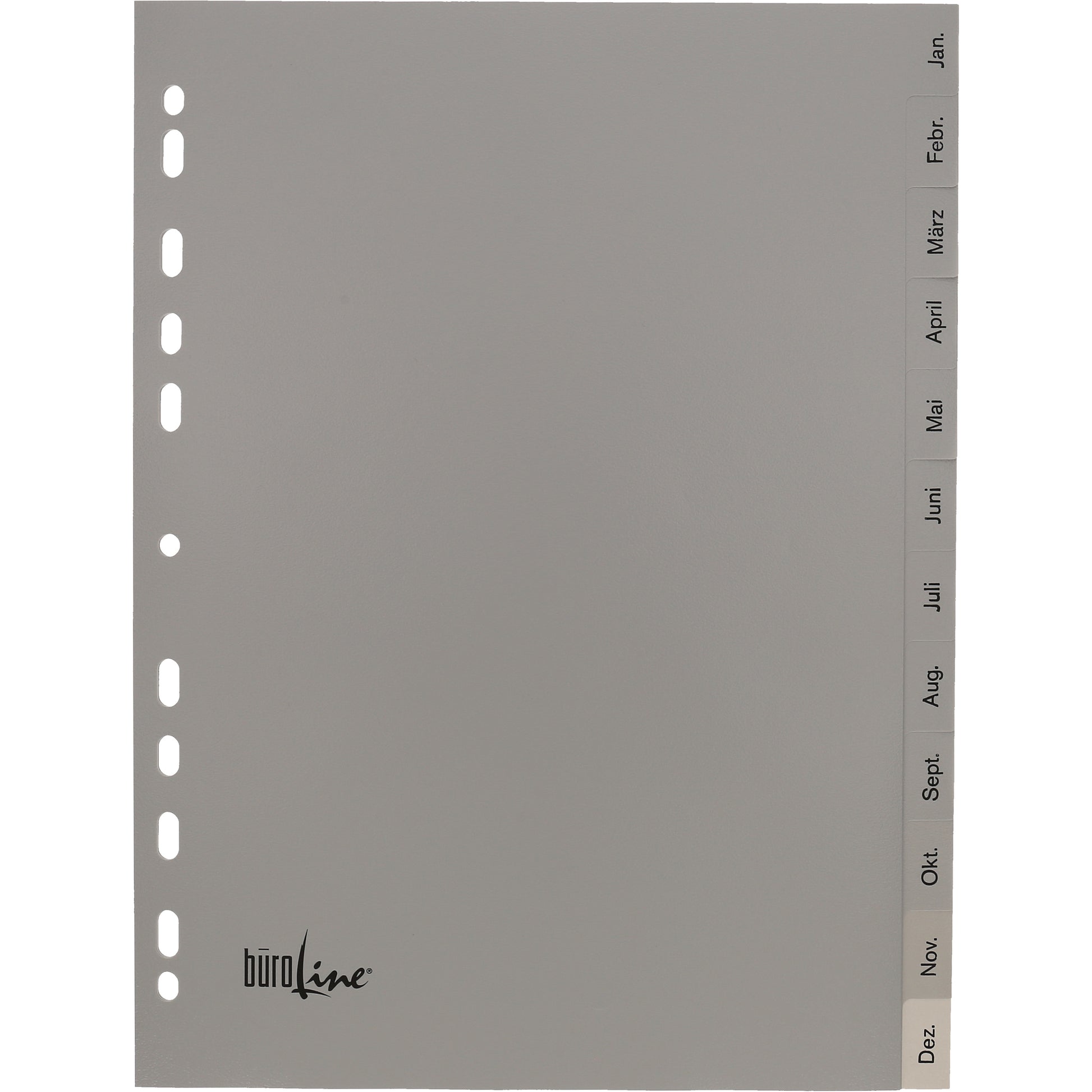 BÜROLINE Register PP A4 40949 grau Jan-Dez DE