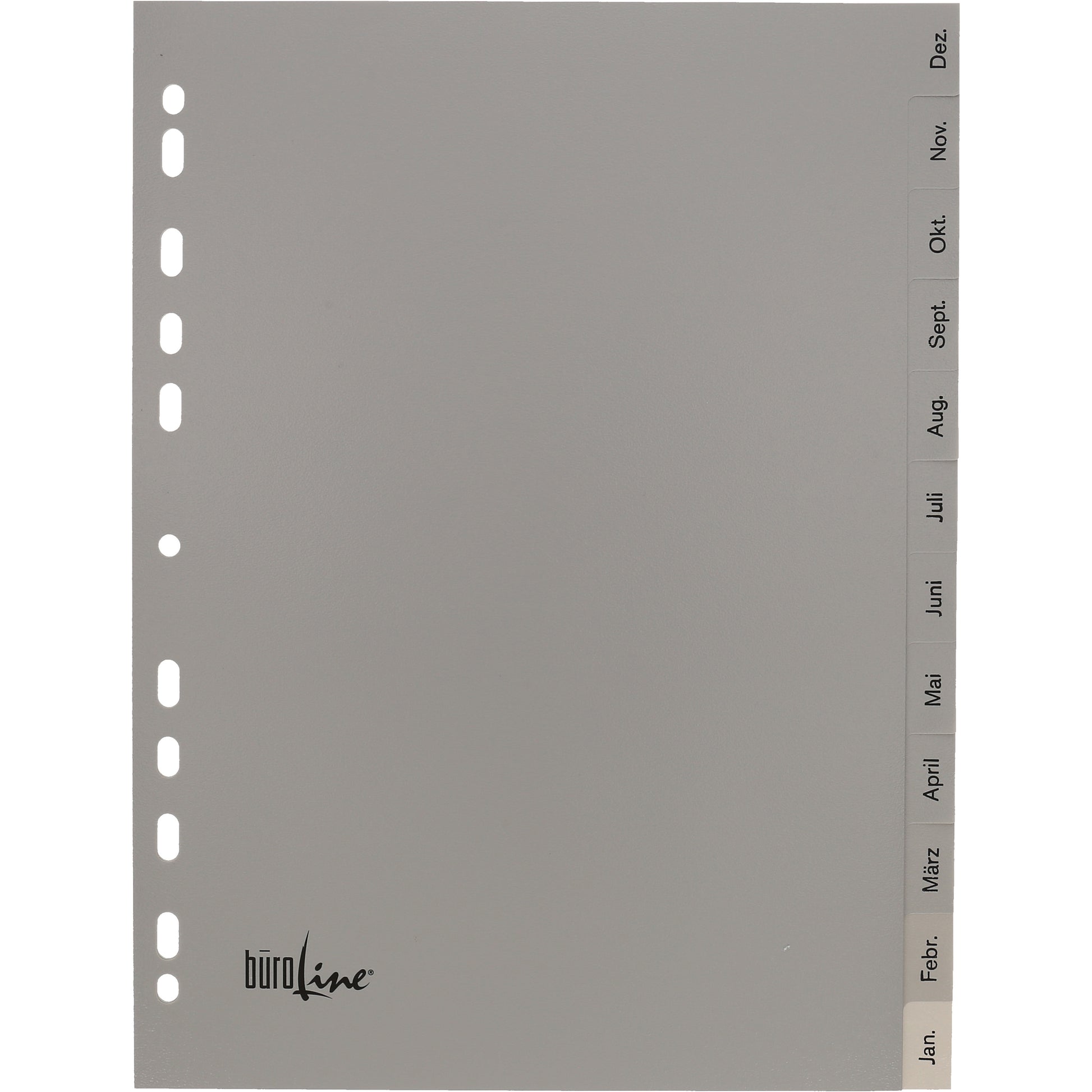 BÜROLINE Register PP A4 40951 grau Dez-Jan DE