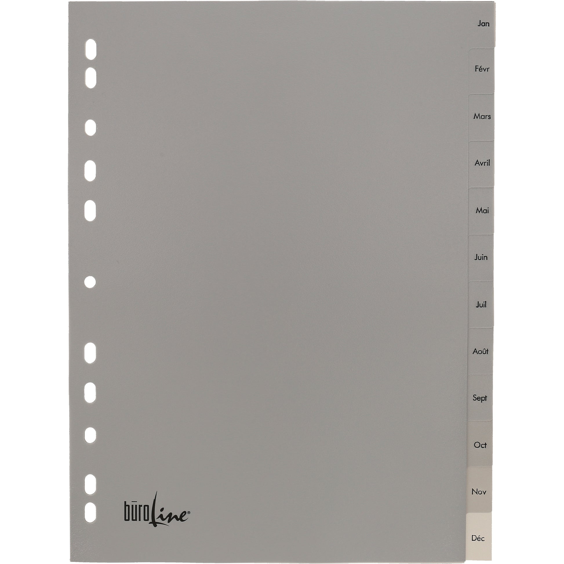 BÜROLINE Register PP A4 40953 grau Jan-Dec FR
