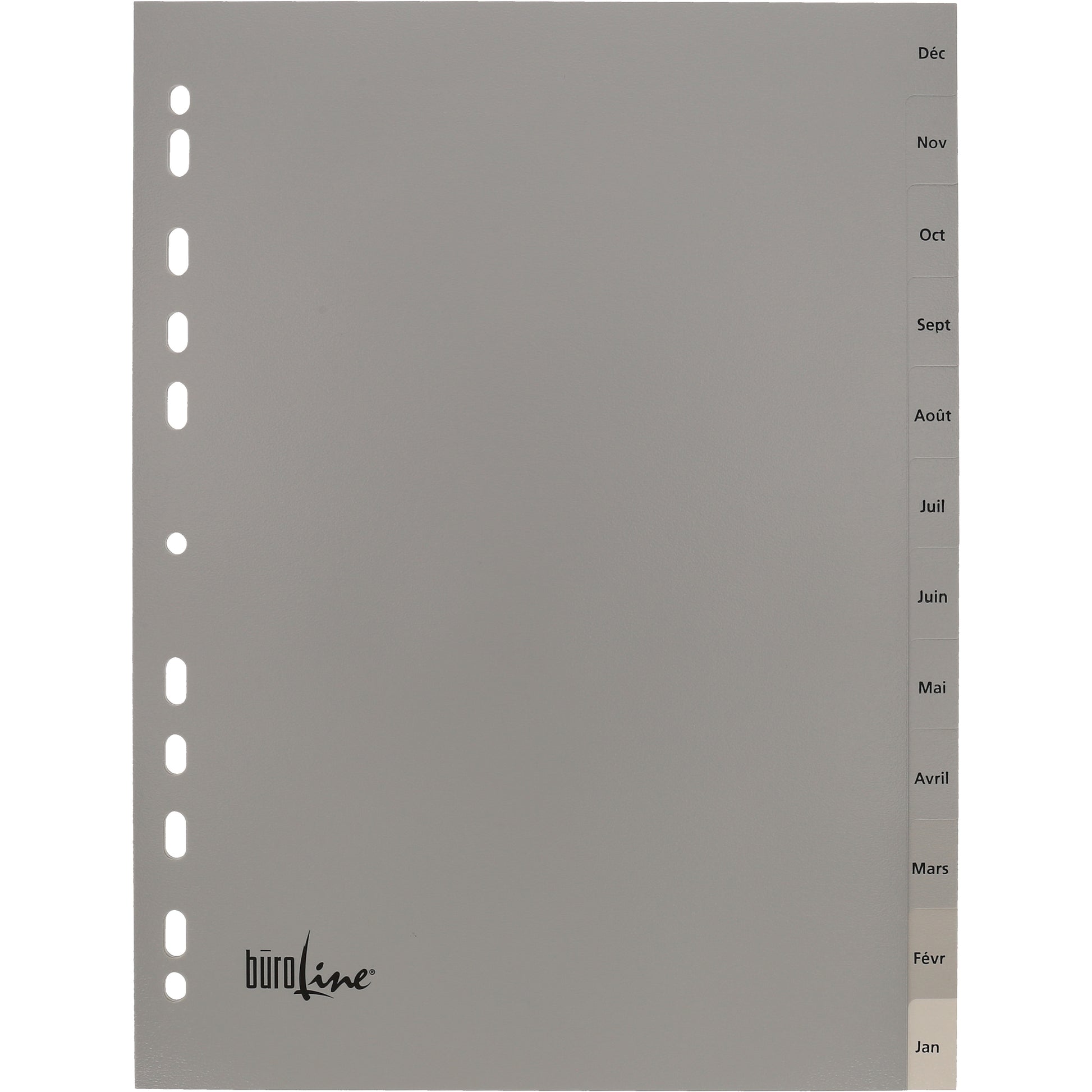 BÜROLINE Register PP A4 40955 grau Déc-Jan FR