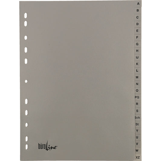 BÜROLINE Register PP A4 40957 grau A-Z 24-teilig