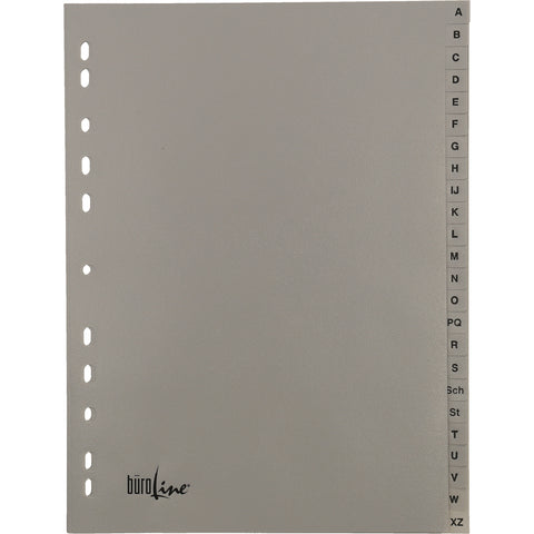 BÜROLINE Register PP A4 40957 grau A-Z 24-teilig