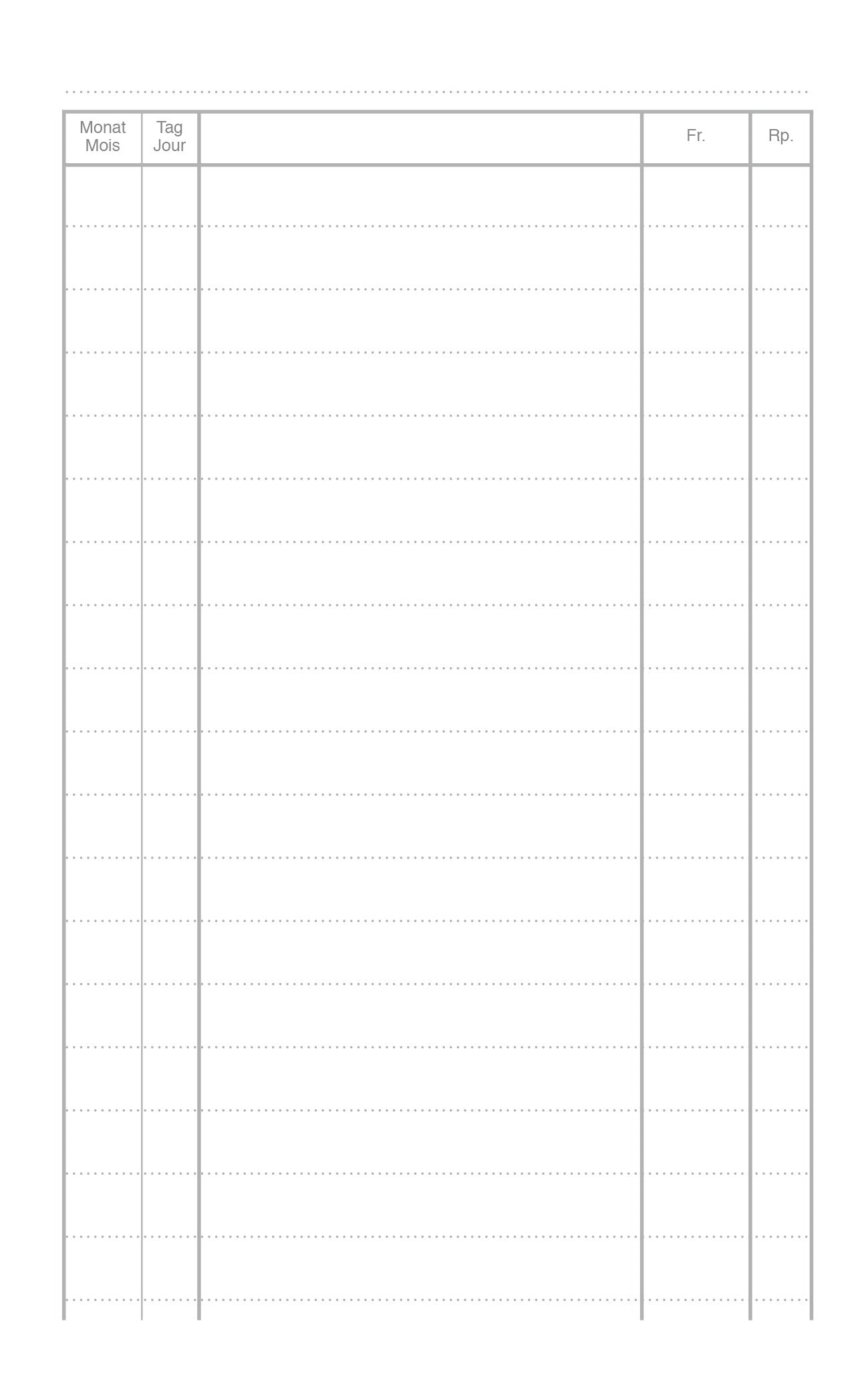 BÜROLINE Heft E6 533876000 Fr/Rp/Monate/Tage-Spalten 90g